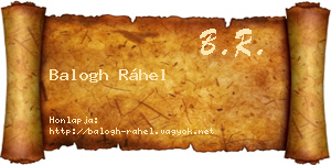 Balogh Ráhel névjegykártya